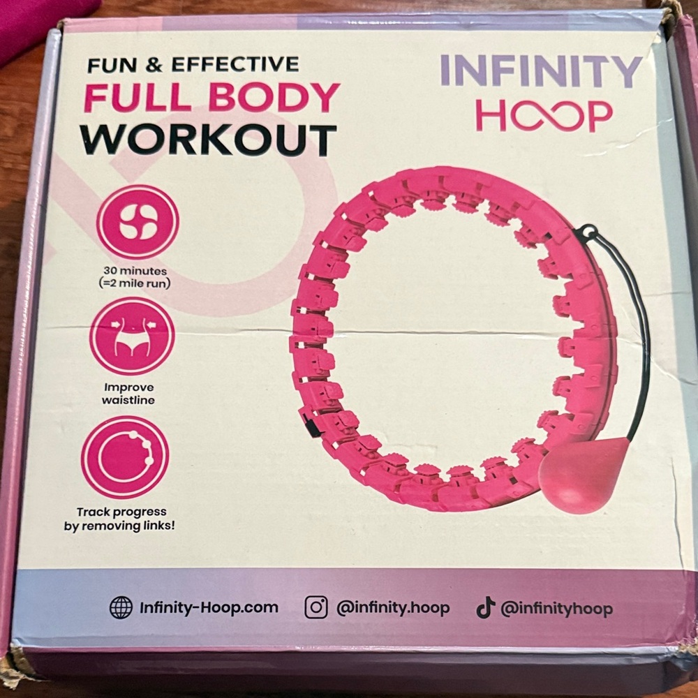 NFINITY Pink Smart Fitness Hoop with Weighted Ball